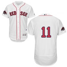 Men's Majestic Boston Red Sox #11 Rafael Devers White Home Flex Base Authentic Collection 2018 World Series Champions MLB Jersey