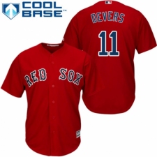 Youth Majestic Boston Red Sox #11 Rafael Devers Replica Red Alternate Home Cool Base MLB Jersey