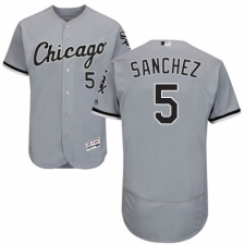 Men's Majestic Chicago White Sox #5 Yolmer Sanchez Grey Road Flex Base Authentic Collection MLB Jersey