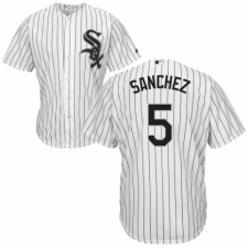 Youth Majestic Chicago White Sox #5 Yolmer Sanchez Replica White Home Cool Base MLB Jersey