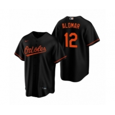 Men's Baltimore Orioles #12 Roberto Alomar Nike Black Replica Alternate Jersey