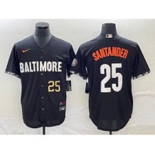 Men's Baltimore Orioles #25 Anthony Santander Number Black 2023 City Connect Cool Base Stitched Jersey