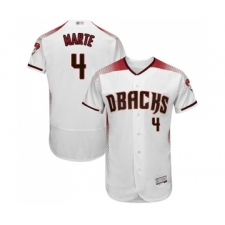 Men's Arizona Diamondbacks #4 Ketel Marte White Home Authentic Collection Flex Base Baseball Jersey