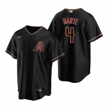 Men's Nike Arizona Diamondbacks #4 Ketel Marte Black Alternate Stitched Baseball Jersey