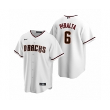 Men's Arizona Diamondbacks #6 David Peralta Nike White Replica Home Jersey