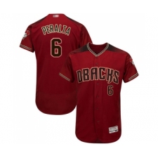 Men's Arizona Diamondbacks #6 David Peralta Red Alternate Authentic Collection Flex Base Baseball Jersey