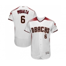 Men's Arizona Diamondbacks #6 David Peralta White Home Authentic Collection Flex Base Baseball Jersey