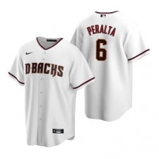 Men's Nike Arizona Diamondbacks #6 David Peralta White Home Stitched Baseball Jersey