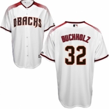 Men's Majestic Arizona Diamondbacks #32 Clay Buchholz Authentic White Home Cool Base MLB Jersey