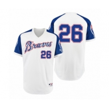 Men's Braves #26 Mike Foltynewicz White 1974 Turn Back the Clock Authentic Jersey