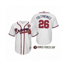 Women 2019 Armed Forces Day Mike Foltynewicz #26 Atlanta Braves White Jersey