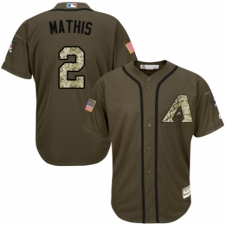 Men's Majestic Arizona Diamondbacks #2 Jeff Mathis Authentic Green Salute to Service MLB Jersey