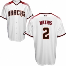 Men's Majestic Arizona Diamondbacks #2 Jeff Mathis Authentic White Home Cool Base MLB Jersey