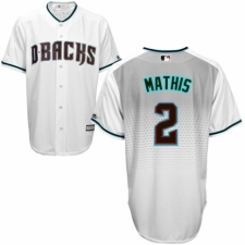 Men's Majestic Arizona Diamondbacks #2 Jeff Mathis Authentic White/Capri Cool Base MLB Jersey