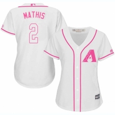 Women's Majestic Arizona Diamondbacks #2 Jeff Mathis Authentic White Fashion MLB Jersey