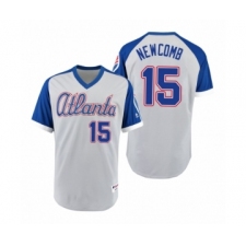 Men's Braves #15 Sean Newcomb Gray Royal 1979 Turn Back the Clock Authentic Jersey