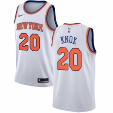 Men's Nike New York Knicks #20 Kevin Knox Authentic White NBA Jersey - Association Edition