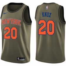 Men's Nike New York Knicks #20 Kevin Knox Swingman Green Salute to Service NBA Jersey