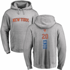 NBA Nike New York Knicks #20 Kevin Knox Ash Backer Pullover Hoodie
