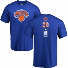 NBA Nike New York Knicks #20 Kevin Knox Royal Blue Backer T-Shirt