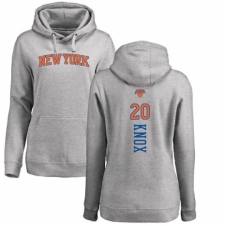 NBA Women's Nike New York Knicks #20 Kevin Knox Ash Backer Pullover Hoodie
