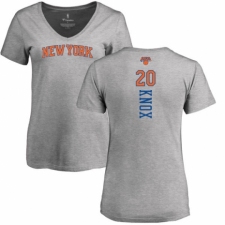 NBA Women's Nike New York Knicks #20 Kevin Knox Ash Backer T-Shirt