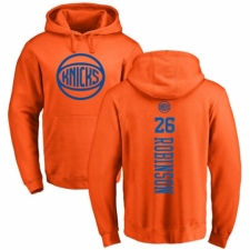 NBA Nike New York Knicks #26 Mitchell Robinson Orange One Color Backer Pullover Hoodie