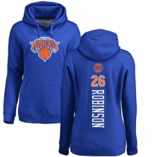 NBA Women's Nike New York Knicks #26 Mitchell Robinson Royal Blue Backer Pullover Hoodie