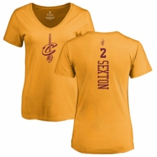 NBA Women's Nike Cleveland Cavaliers #2 Collin Sexton Gold One Color Backer Slim-Fit V-Neck T-Shirt