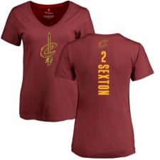 NBA Women's Nike Cleveland Cavaliers #2 Collin Sexton Maroon Backer T-Shirt