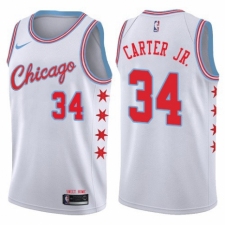 Men's Nike Chicago Bulls #34 Wendell Carter Jr. Swingman White NBA Jersey - City Edition