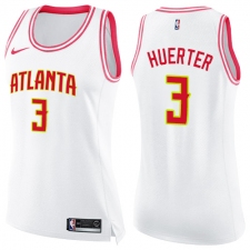 Women's Nike Atlanta Hawks #3 Kevin Huerter Swingman White Pink Fashion NBA Jersey
