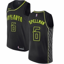 Men's Nike Atlanta Hawks #6 Omari Spellman Authentic Black NBA Jersey - City Edition