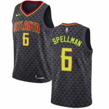 Men's Nike Atlanta Hawks #6 Omari Spellman Swingman Black NBA Jersey - Icon Edition