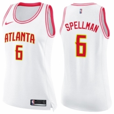Women's Nike Atlanta Hawks #6 Omari Spellman Swingman White/Pink Fashion NBA Jersey
