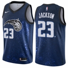Men's Nike Orlando Magic #23 Justin Jackson Authentic Blue NBA Jersey - City Edition
