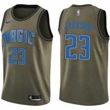 Men's Nike Orlando Magic #23 Justin Jackson Swingman Green Salute to Service NBA Jersey