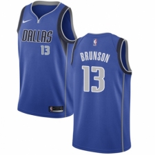 Men's Nike Dallas Mavericks #13 Jalen Brunson Swingman Royal Blue Road NBA Jersey - Icon Edition