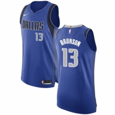 Women's Nike Dallas Mavericks #13 Jalen Brunson Authentic Navy Blue NBA Jersey Statement Edition