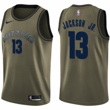 Men's Nike Memphis Grizzlies #13 Jaren Jackson Jr. Swingman Green Salute to Service NBA Jersey