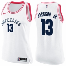 Women's Nike Memphis Grizzlies #13 Jaren Jackson Jr. Swingman White/Pink Fashion NBA Jersey