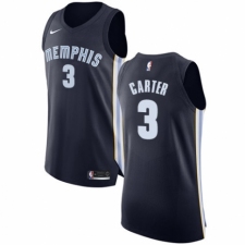 Men's Nike Memphis Grizzlies #3 Jevon Carter Authentic Navy Blue Road NBA Jersey - Icon Edition