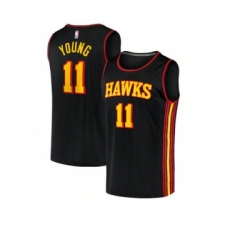 Men's Atlanta Hawks #11 Trae Young Black Stitched Basketball Jersey