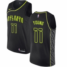 Youth Nike Atlanta Hawks #11 Trae Young Swingman Black NBA Jersey - City Edition