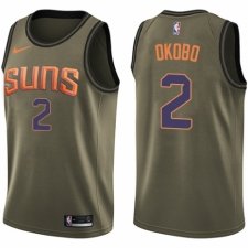 Men's Nike Phoenix Suns #2 Elie Okobo Swingman Green Salute to Service NBA Jersey
