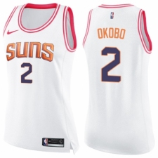 Women's Nike Phoenix Suns #2 Elie Okobo Swingman White/Pink Fashion NBA Jersey
