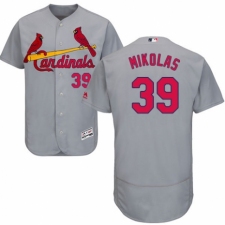 Men's Majestic St. Louis Cardinals #39 Miles Mikolas Grey Road Flex Base Authentic Collection MLB Jersey