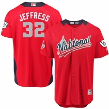 Men's Majestic Milwaukee Brewers #32 Jeremy Jeffress Game Red National League 2018 MLB All-Star MLB Jersey