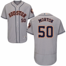 Men's Majestic Houston Astros #50 Charlie Morton Grey Road Flex Base Authentic Collection MLB Jersey