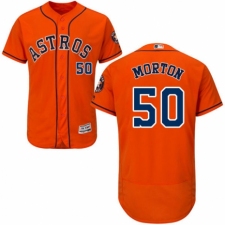 Men's Majestic Houston Astros #50 Charlie Morton Orange Alternate Flex Base Authentic Collection MLB Jersey